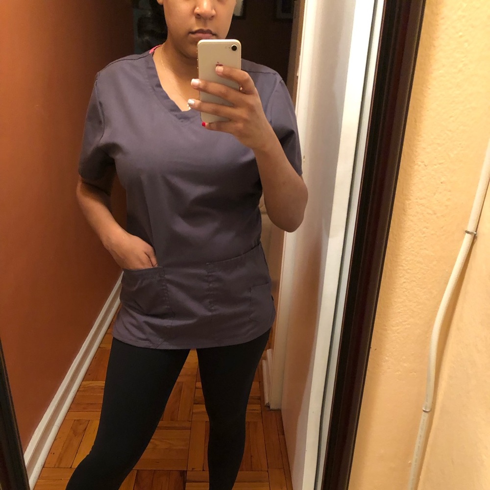 Grey scrub top
